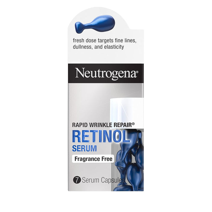Neutrogena Rapid Wrinkle Repair Retinol Face Serum Capsules, Fragrance-Free Daily Facial Serum with Retinol