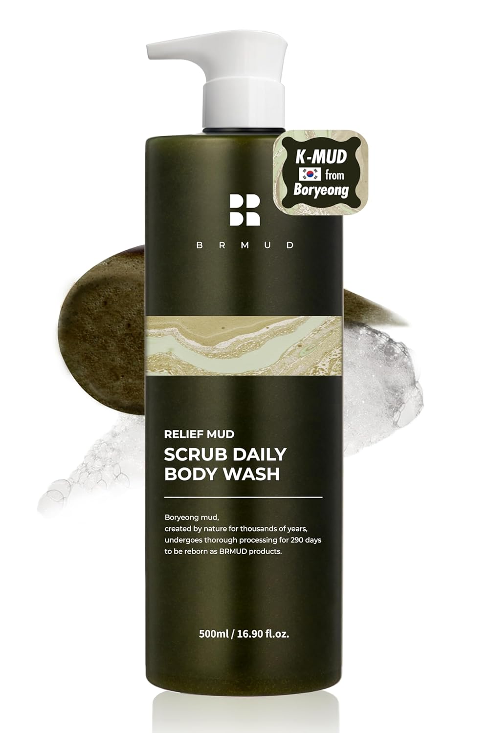 BRMUD Relief Mud Scrub Daily Wash Exfoliating & Refreshing Cleanser