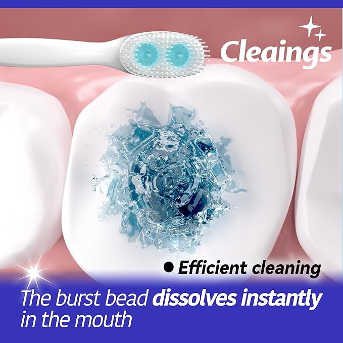 Cleaings - Mini Brushes-Disposable Toothbrushes with Double Cleaning Beads Toothpaste