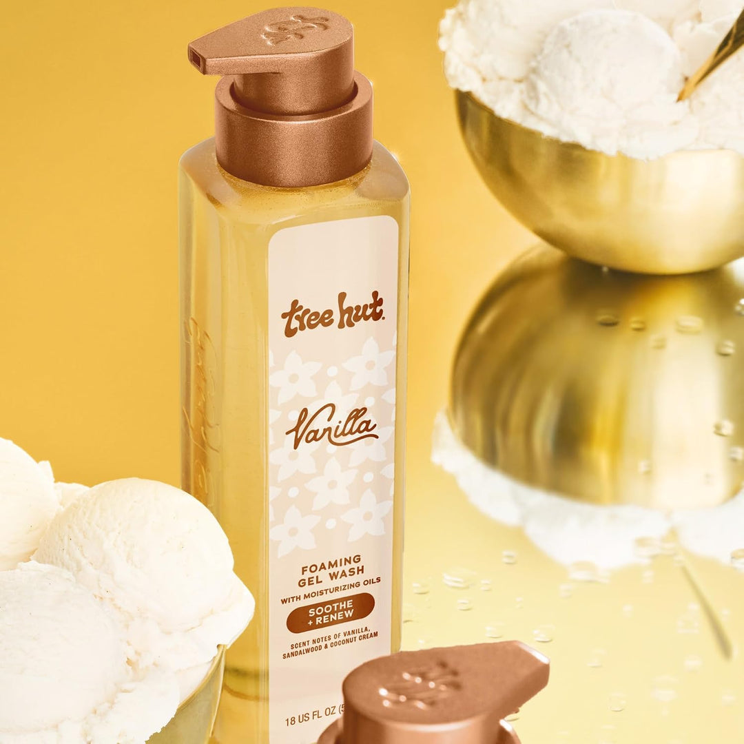Tree Hut Vanilla Foaming Gel Body Wash with Shea Butter