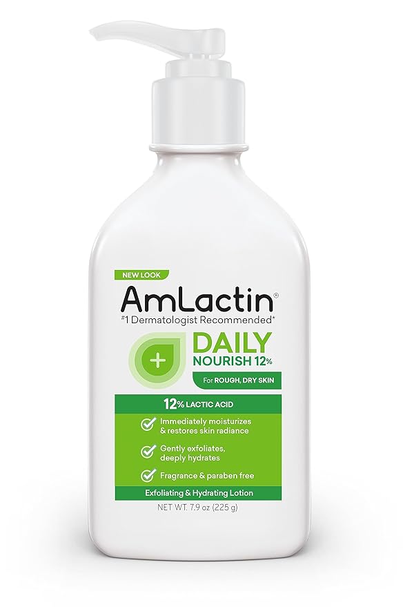 AmLactin - Dagelijkse hydraterende lotion voor de droge huid - 2-in-1 exfoliator met 12% melkzuur - 225g