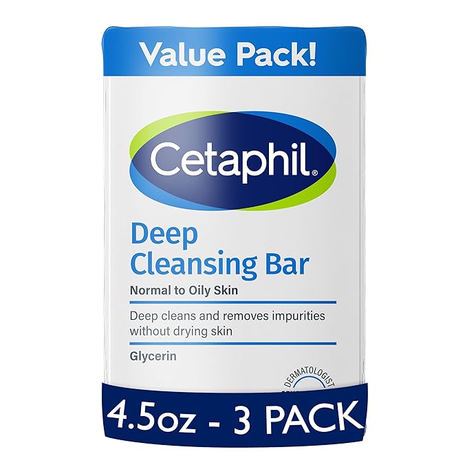 Cetaphil - Bar Soap - Deep Cleansing Face and Body Bar - 3 x 127g