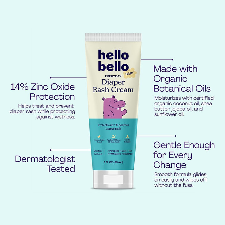 Hello Bello Everyday Diaper Rash Cream 14% Zinc Oxide