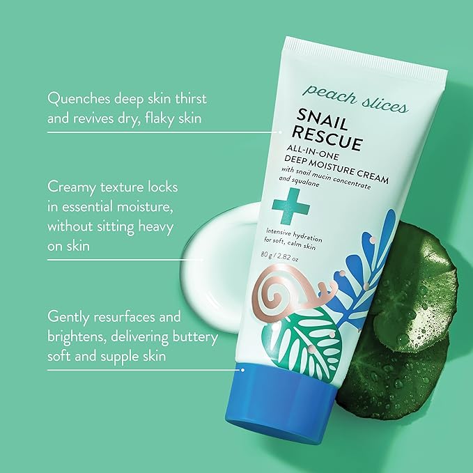 Peach Slices - Snail Rescue All-In-One Deep Moisture Cream - 80g