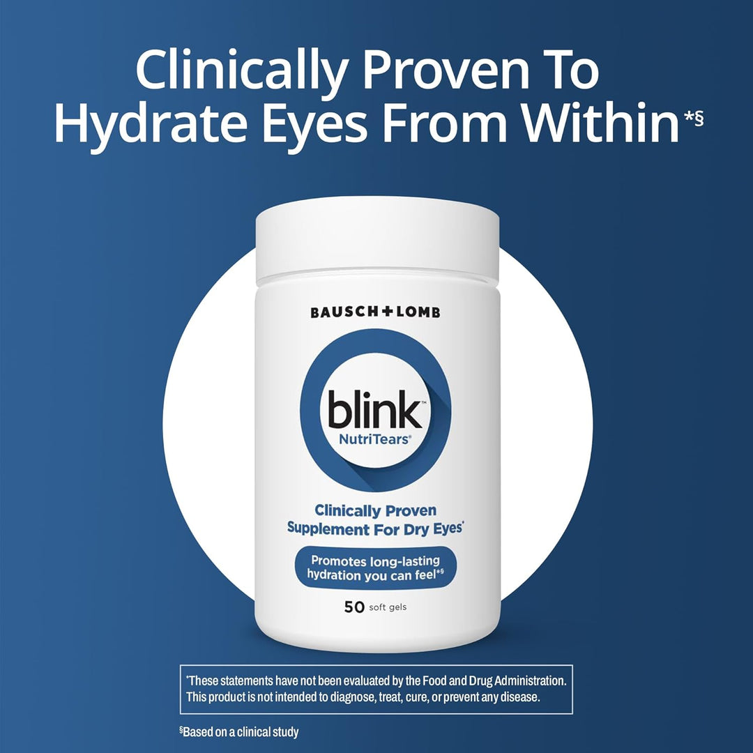 Blink NutriTears 50 soft gels Clinically Proven Supplement for Dry Eyes