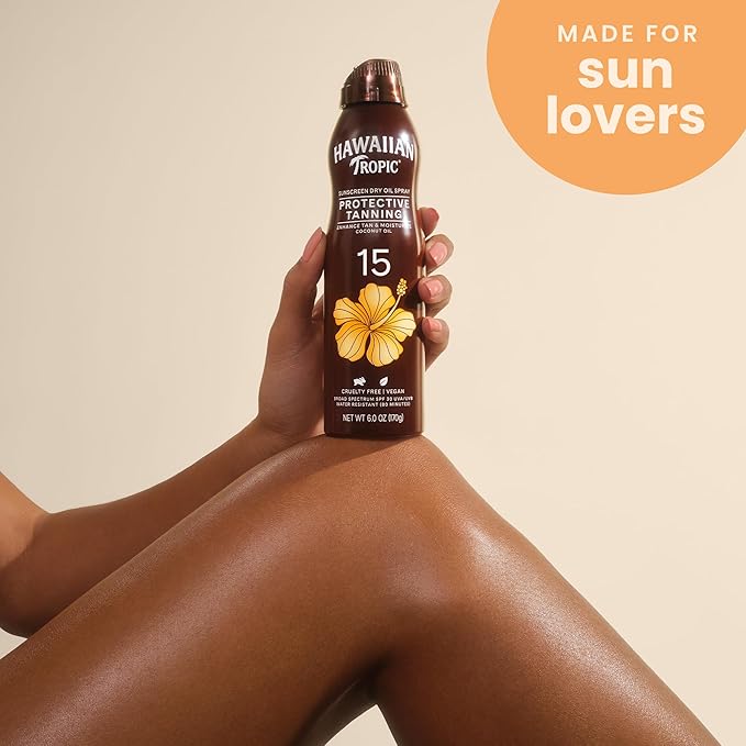 Hawaiian Tropic Dry Oil Tanning Spray Sunscreen SPF 15
