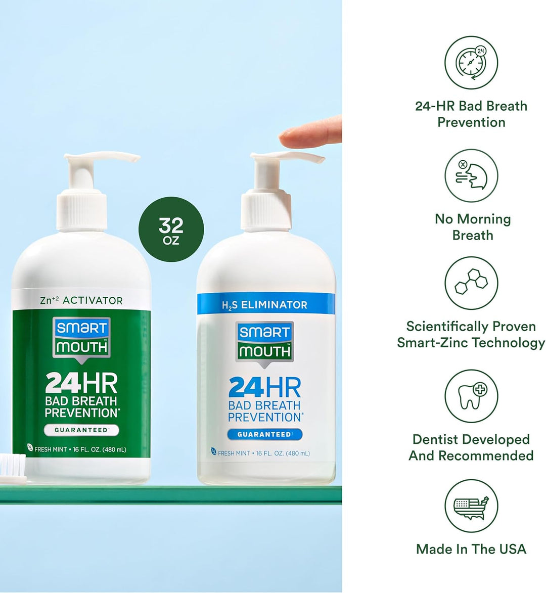 SmartMouth - Bain de bouche activé Clinical DDS (2 flacons) - 2 x 480 ml