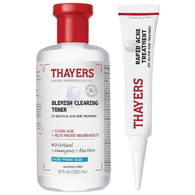 Thayers - Blemish Clearing 2% Salicylic Acid Toner + Rapid 10% Sulfur Acne Treatment