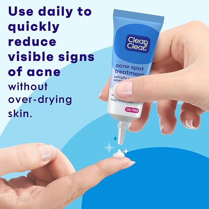 Clean & Clear Acne Spot Treatment Gel Cream with 2% Salicylic Acid