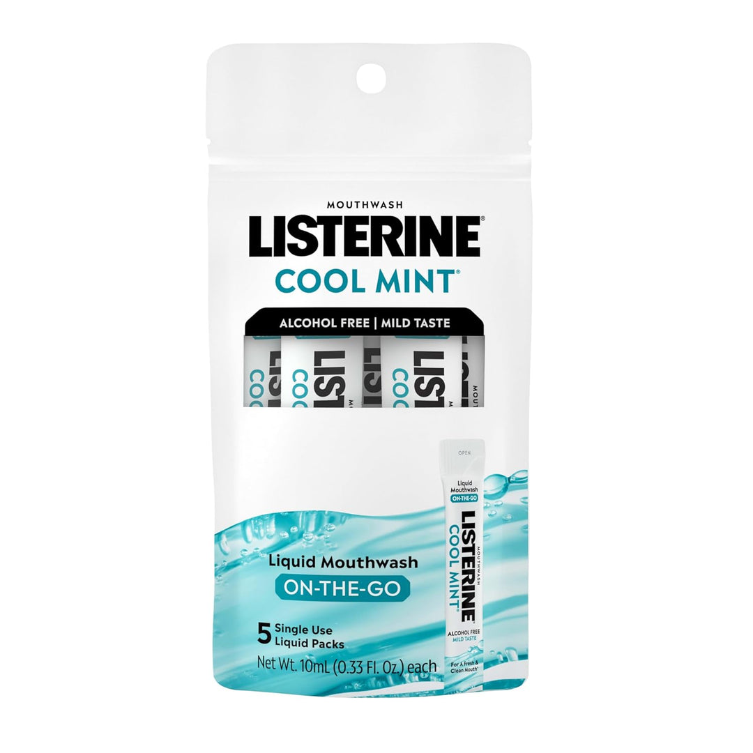 Listerine On-The-Go Cool Mint Alcohol Free Mouthwash Packets