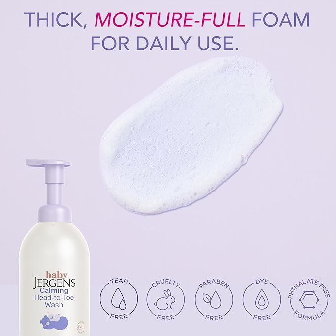 Jergens - Baby Calming Head to Toe Foaming Wash – Tear-Free Baby Shampoo & Body Wash – 532ml