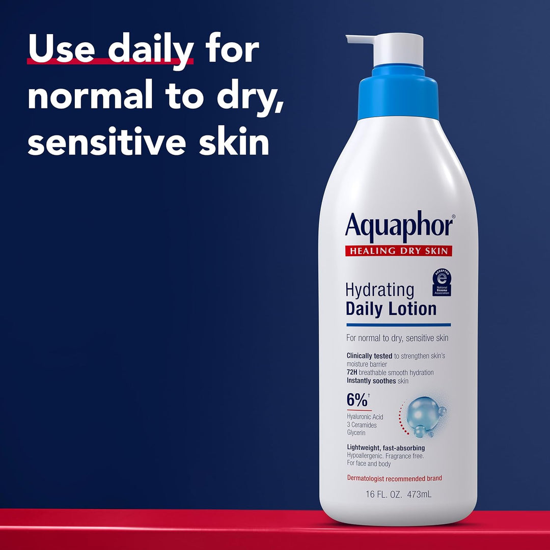 Aquaphor Hydrating Daily Face &amp; Body Lotion with Hyaluronic Acid