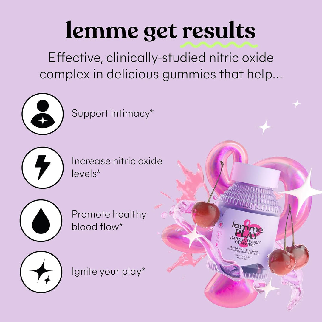 Lemme Play Daily Intimacy Gummies for Women and Men Cherry Flavor