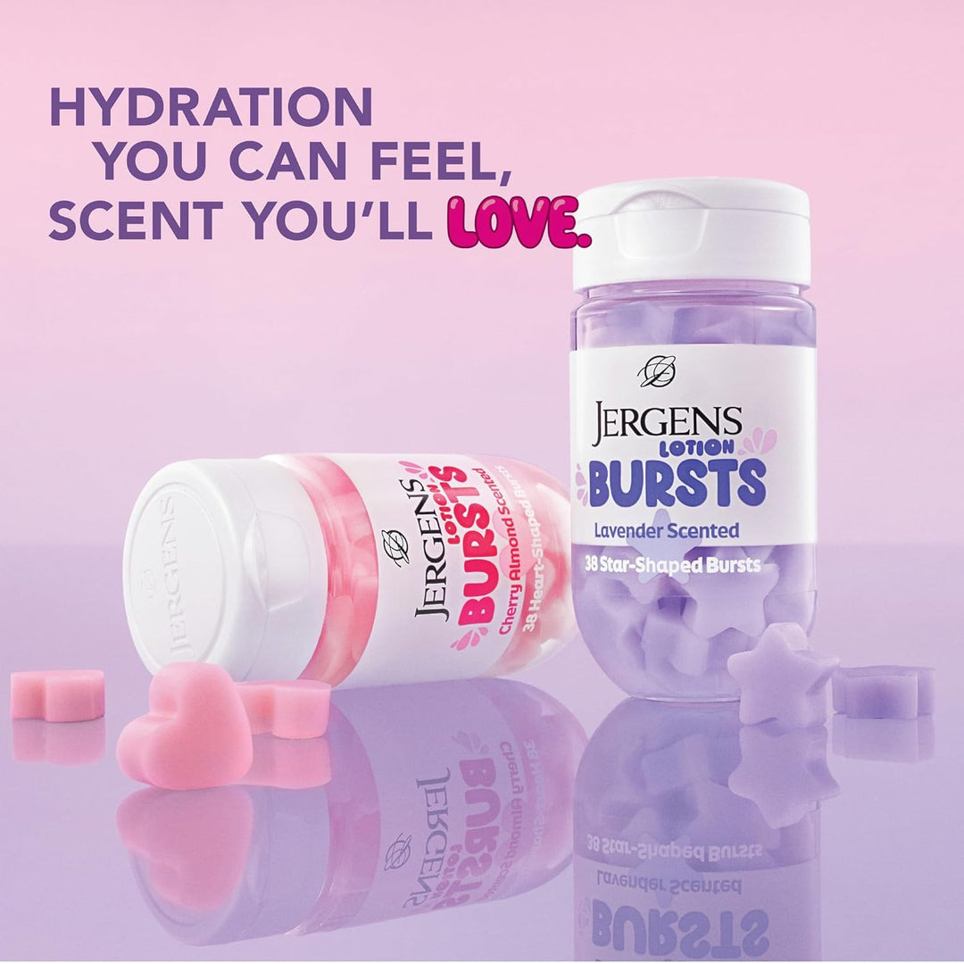 Jergens Lotion Bursts are squishy heart-shaped moisturizers