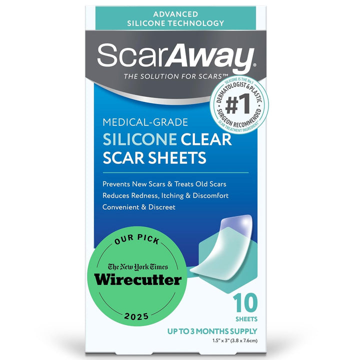 ScarAway Advanced Clear Silicone Scar Sheets 10 Count
