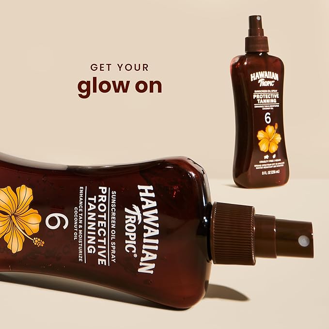 Hawaiian Tropic Island Tanning, Sunscreen Oil Spray, SPF 6