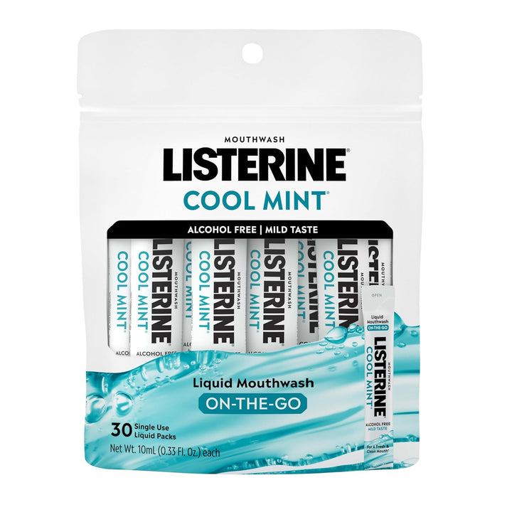 Listerine On-The-Go Cool Mint Alcohol Free Mouthwash Packets