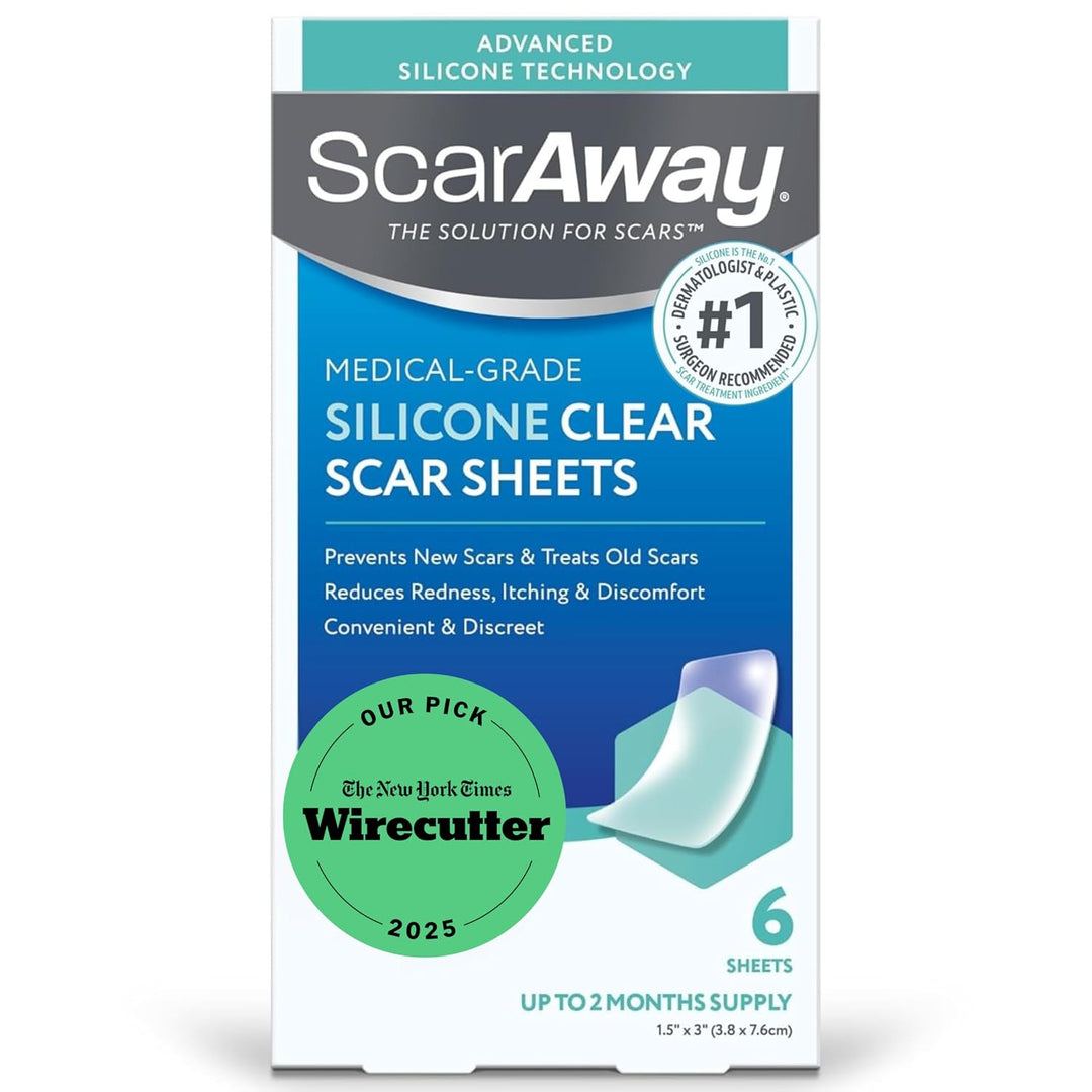 ScarAway Advanced Clear Silicone Scar Sheets 6 Count