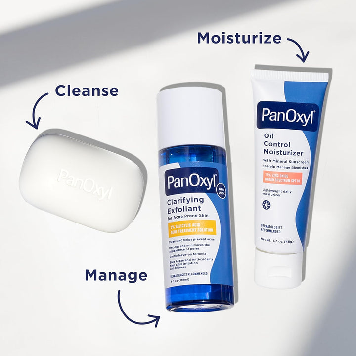 PanOxyl - Benzoyl Peroxide Acne Treatment Bar – 10% Maximum Strength for Face & Body - 113 g