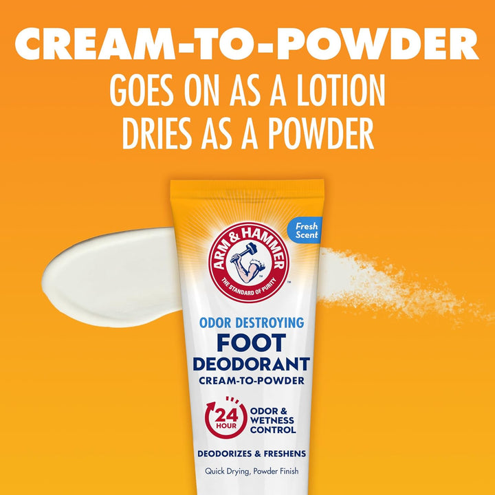 Arm & Hammer Cream-to-Powder Foot Deodorant 24H Protection