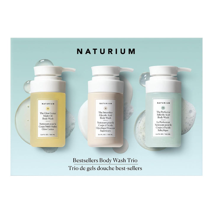 Naturium Body Wash Trio 3-Piece Exfoliating & Hydrating Travel Size Set