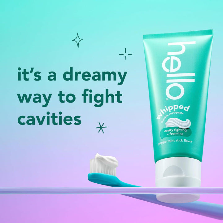 hello Whipped Fluoride Toothpaste Mellow Mint & Peppermint 2-Pack