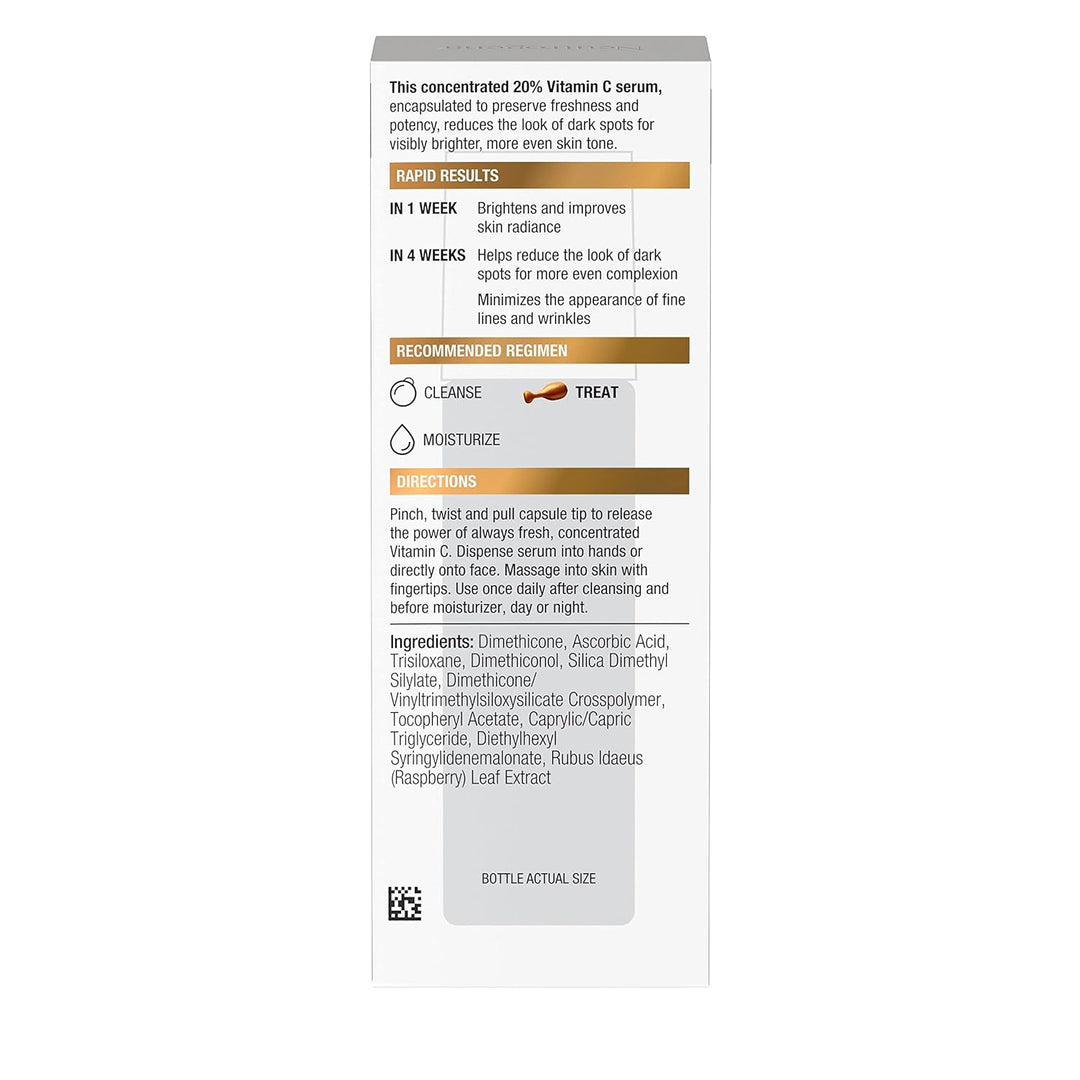 Neutrogena - Rapid Tone Repair 20% Vitamin C Brightening Serum Capsules - Antioxidant Face Serum to Brighten Look of Dark Spots & Even Skin Tone - Oil-Free - 30 Serum Capsules