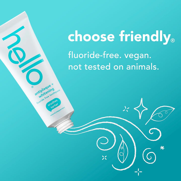 hello Antiplaque & Whitening Fluoride Free Toothpaste 3-Pack