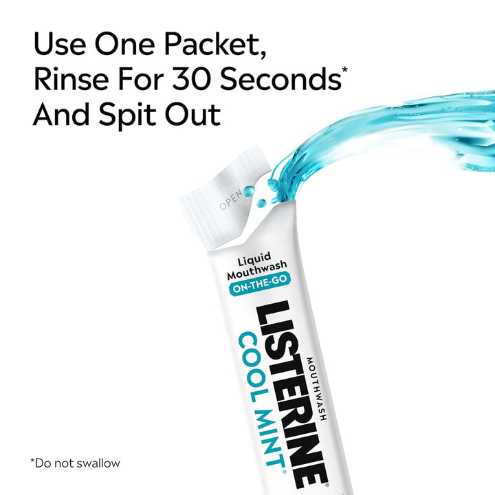 Listerine On-The-Go Cool Mint Alcohol Free Mouthwash Packets