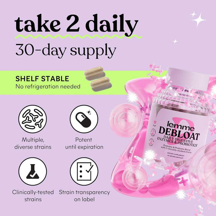 Lemme Debloat Daily Digestive Enzymes & Probiotics