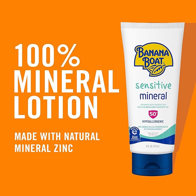 Banana Boat - Gevoelige 100% minerale zonnebrandlotion SPF 50 - 177 ml
