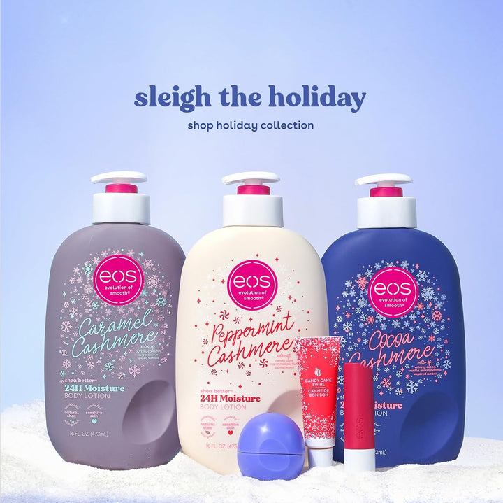 eos Holiday Mini Super Balms Peppermint Twist, Milk & Cookies, Marshmallow Fluff