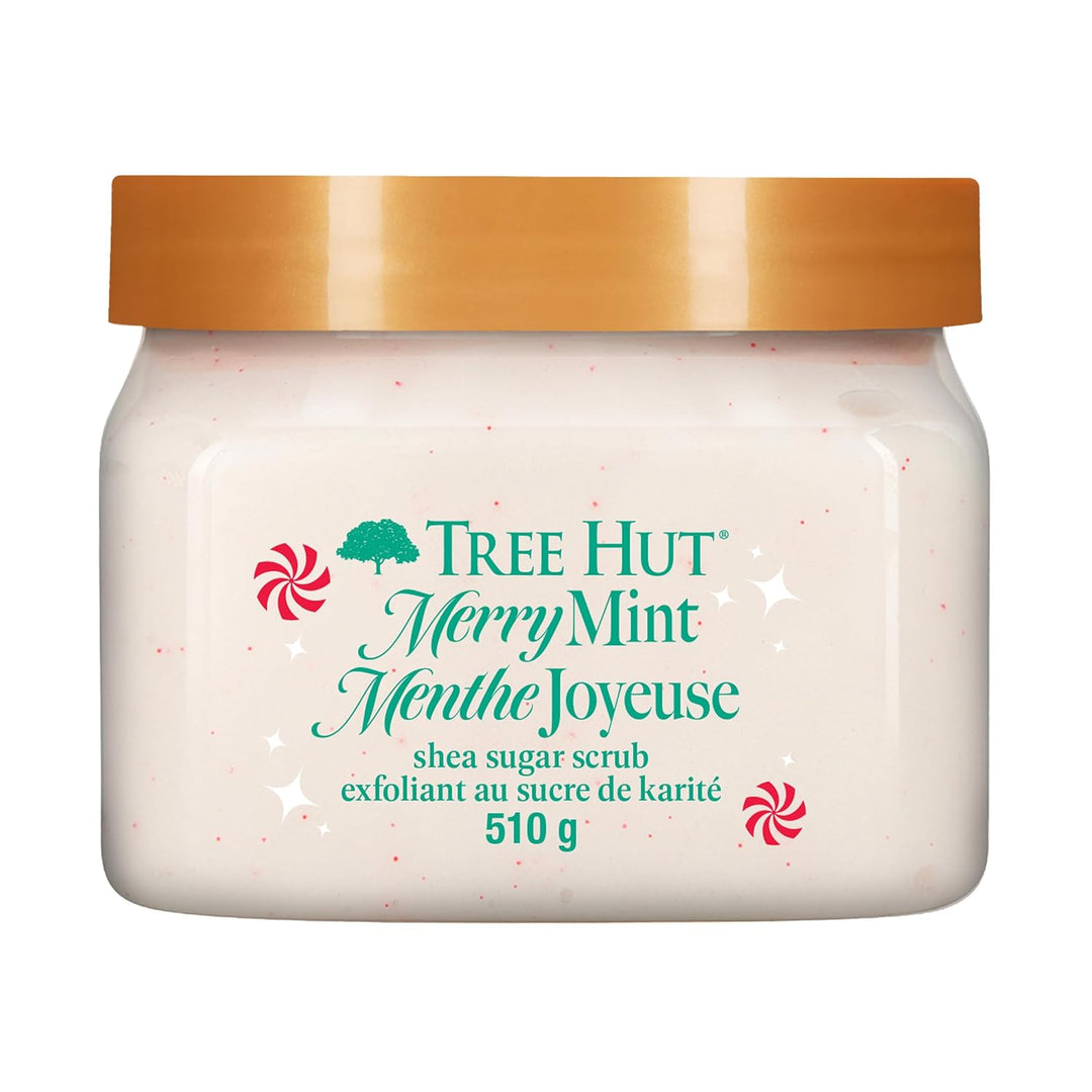 Tree Hut Merry Mint Shea Sugar Scrub, Exfoliating & Hydrating Body Scrub