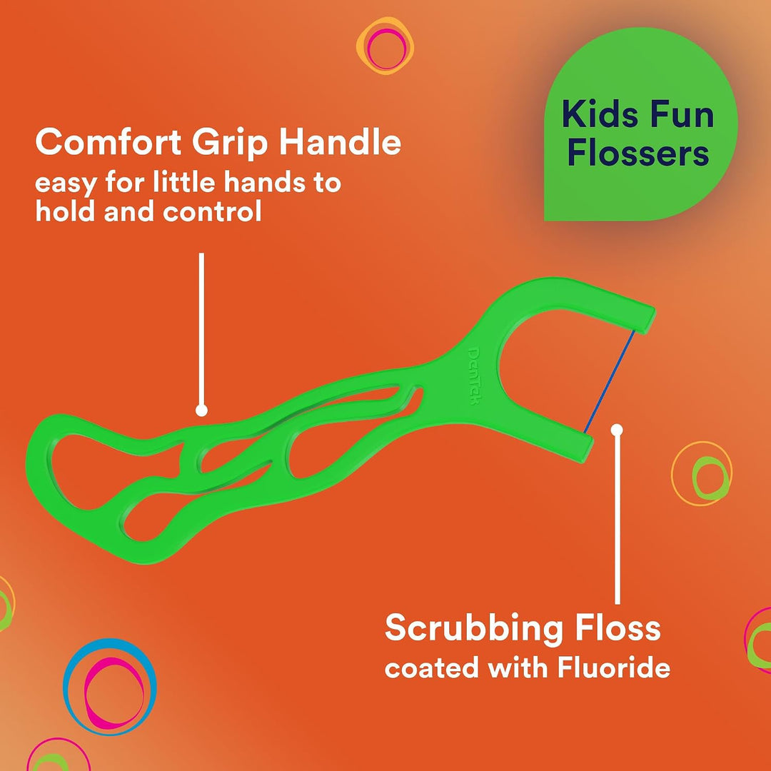 DenTek Kids Fun Flossers Wild Fruit Fluoride-Coated 90 Count