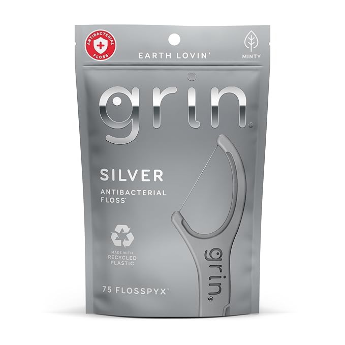 Grin Silver Flosspyx Dental Flossers