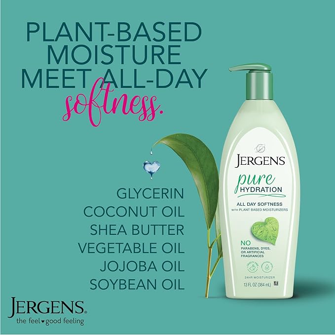 Jergens - Pure Hydration Body Lotion – Plant-Based  Dry to Extra Dry Skin – 384ml