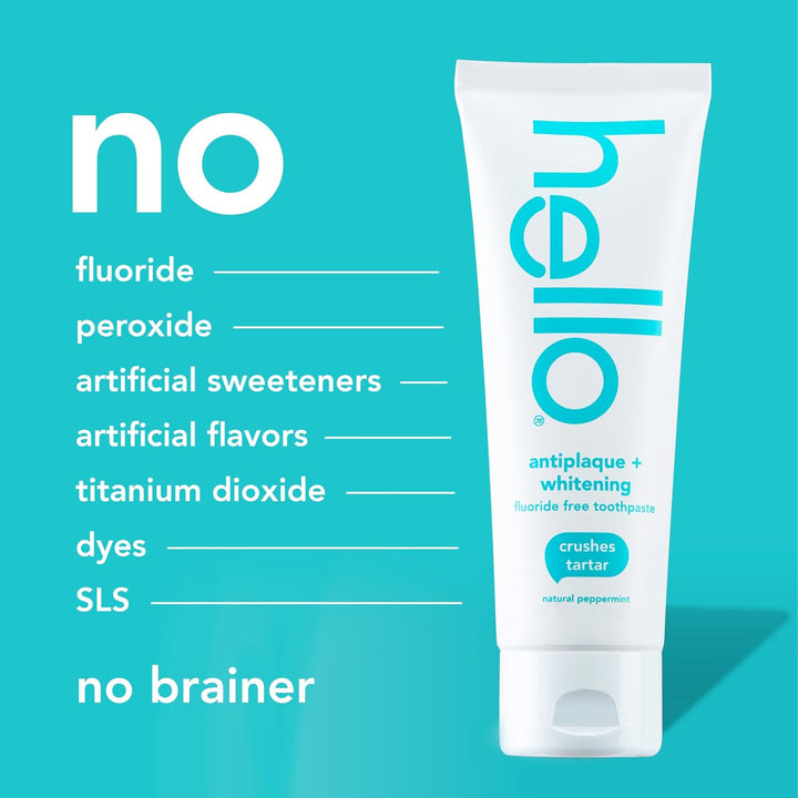 hello Antiplaque & Whitening Fluoride Free Toothpaste 3-Pack