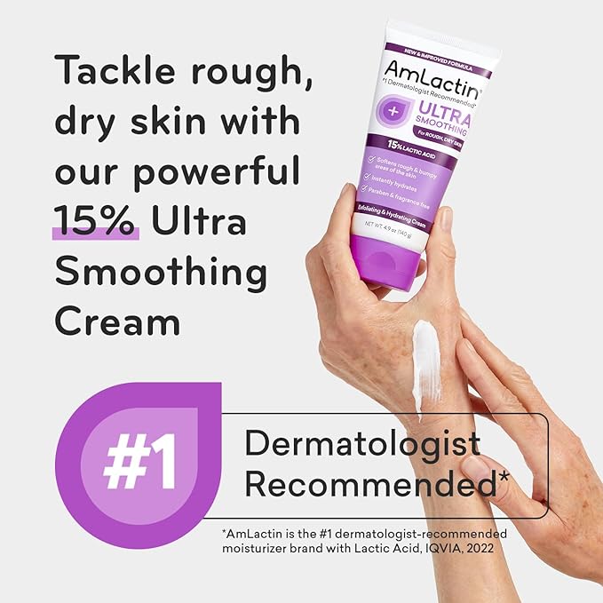 AmLactin - Ultra Smoothing Cream with 15% Lactic Acid AHA - 140g