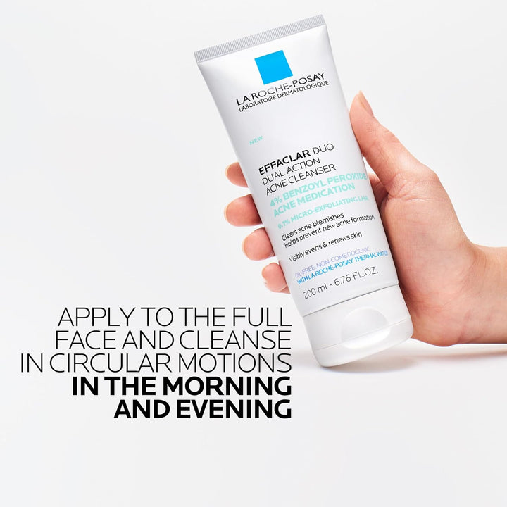 La Roche-Posay - Effaclar Dual Acne Face Wash - 4% Benzoyl Peroxide - 200ml