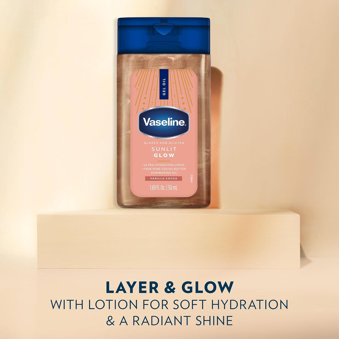 Vaseline Glazed &amp; Glisten Sunlit Glow Shimmer Body Gel Oil