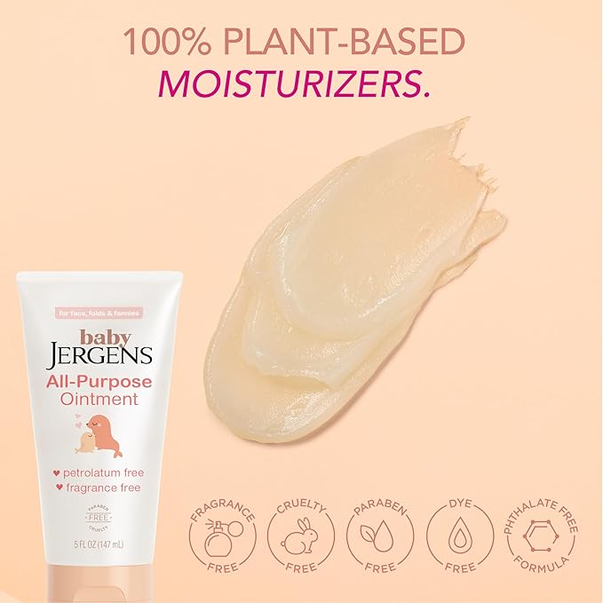 Jergens Baby All-Purpose Baby Ointment – Plant-Based Moisturizers Petrolatum Free - 147ml