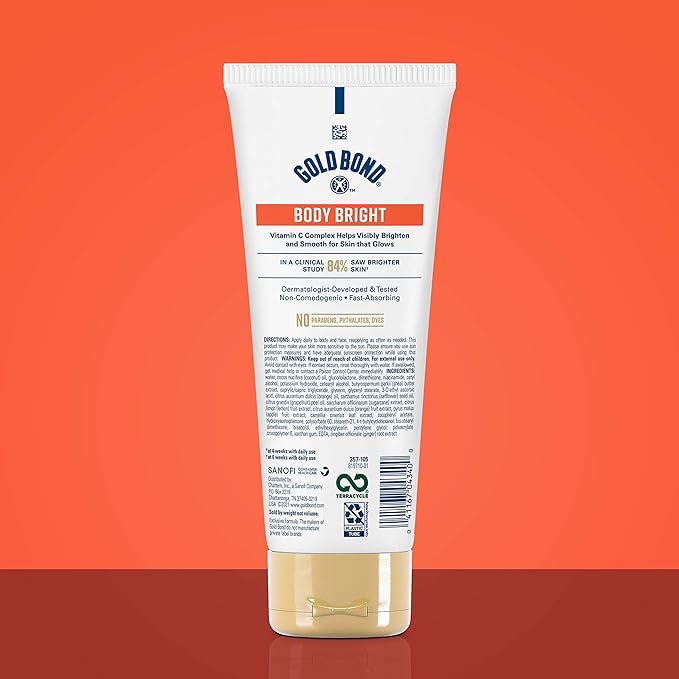 Roll over image to zoom in Gold Bond Body Bright Daily Body & Face Lotion With Vitamin C