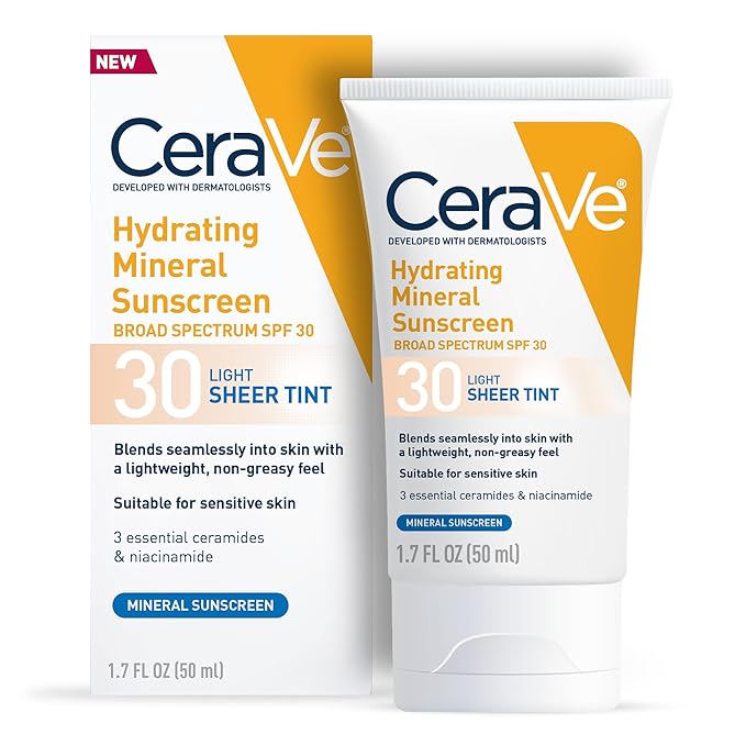 CeraVe - Hydrating Mineral Sunscreen SPF 30 with Sheer Tint - Light - 50ml