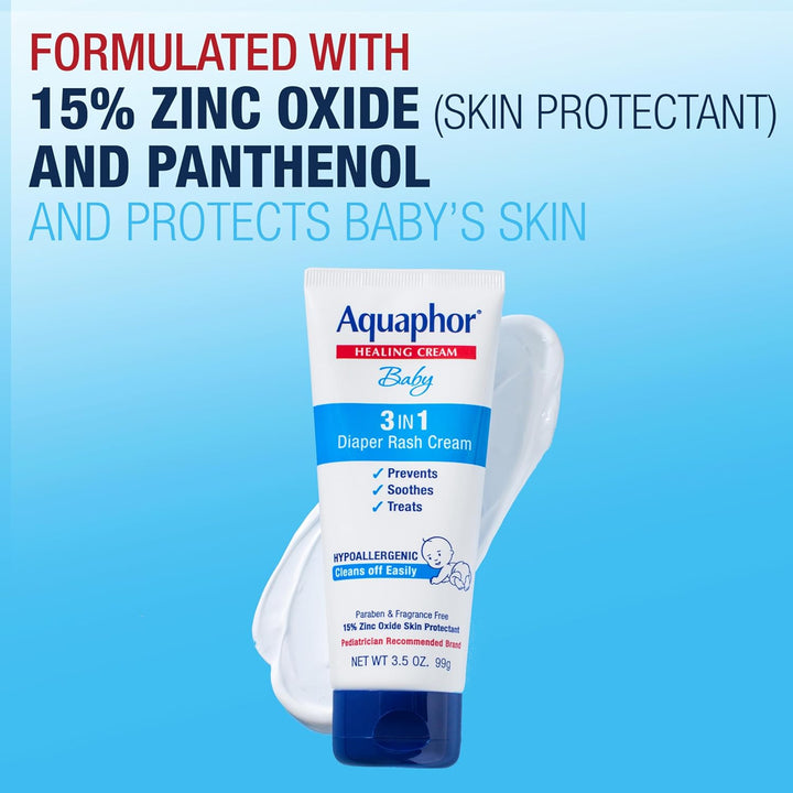 Aquaphor - Baby Diaper Rash Cream 3-in-1 Diaper Rash Relief - 99g