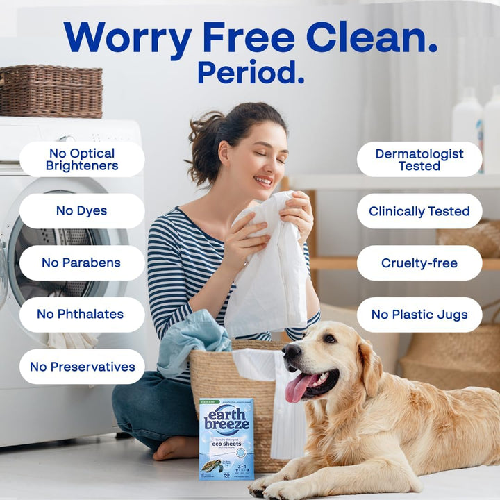 Earth Breeze Laundry Detergent Sheets Fresh Scent