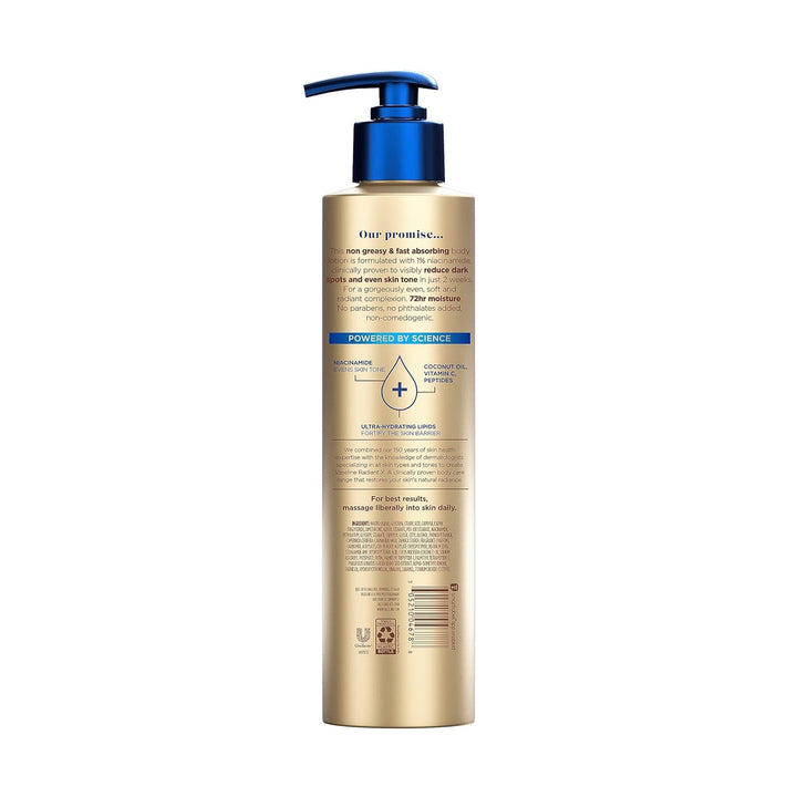 Vaseline Radiant X Even Tone voedende bodylotion met 1% niacinamide - kokosolie - vitamine C
