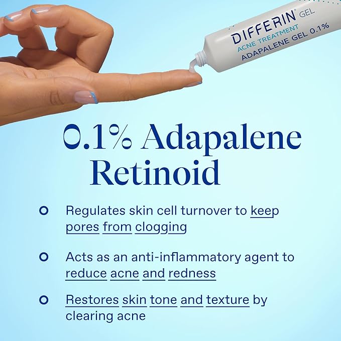 Differin - Adapalene Gel 0.1 % Acne Treatment - Fragrance Free - 15 g