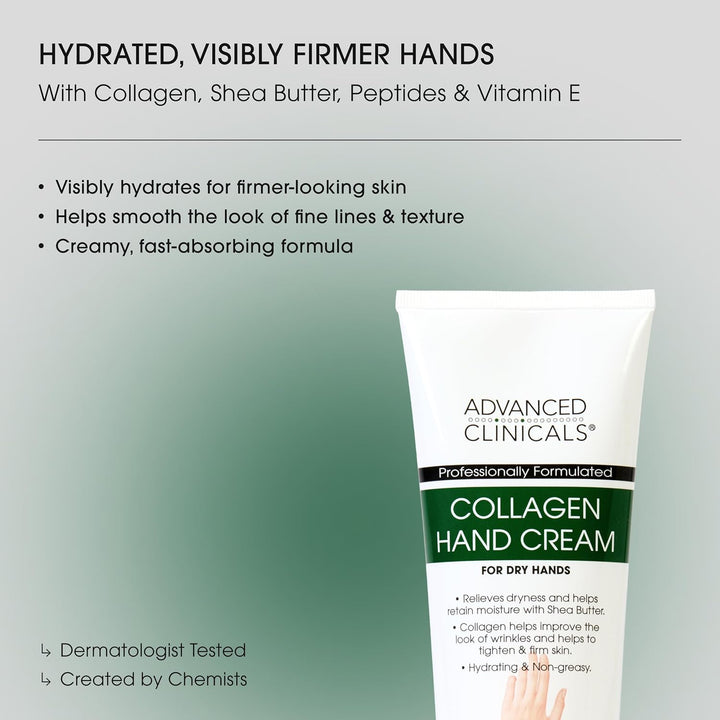 Advanced Clinicals Collagen Hand Cream for Dry Hands