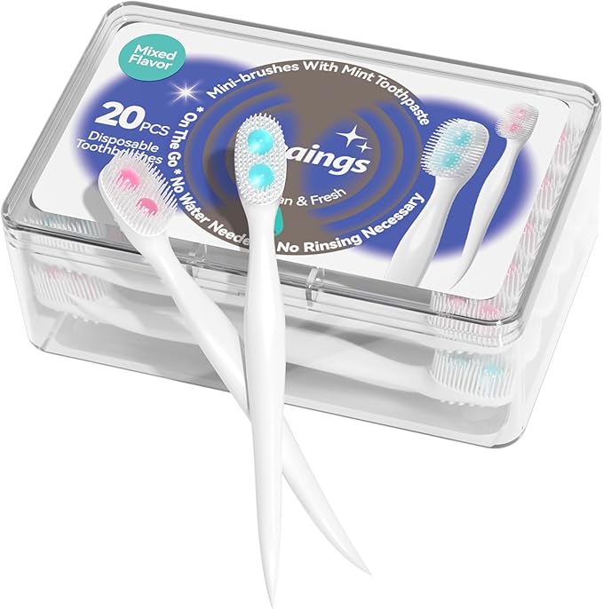 Cleaings - Mini Brushes-Disposable Toothbrushes with Double Cleaning Beads Toothpaste