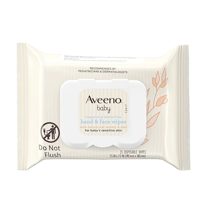 Aveeno - Baby Hand &amp; Gezicht Reinigende &amp; Hydraterende Doekjes